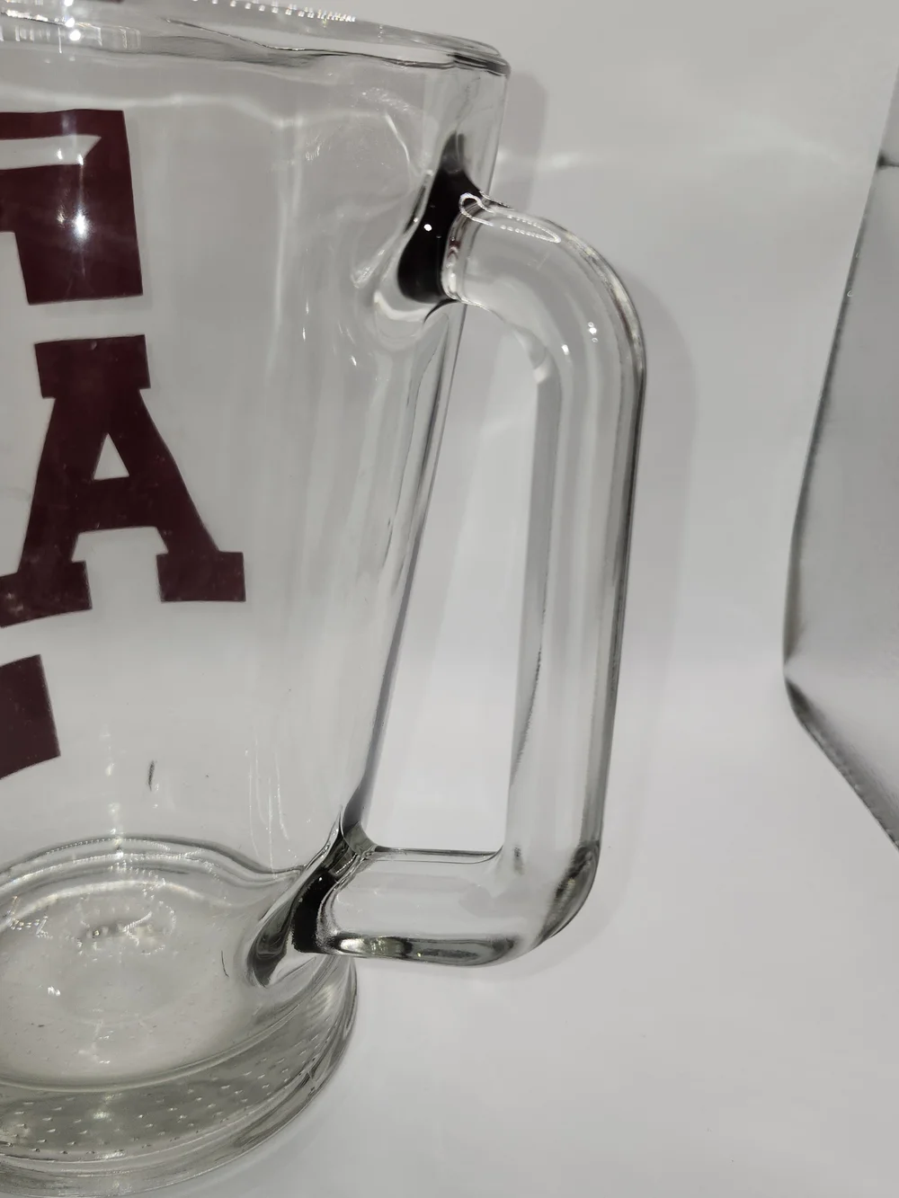 Texas A&M Heavy Glass 64 Oz. Ring Dunk Beer Pitcher Maroon Logo